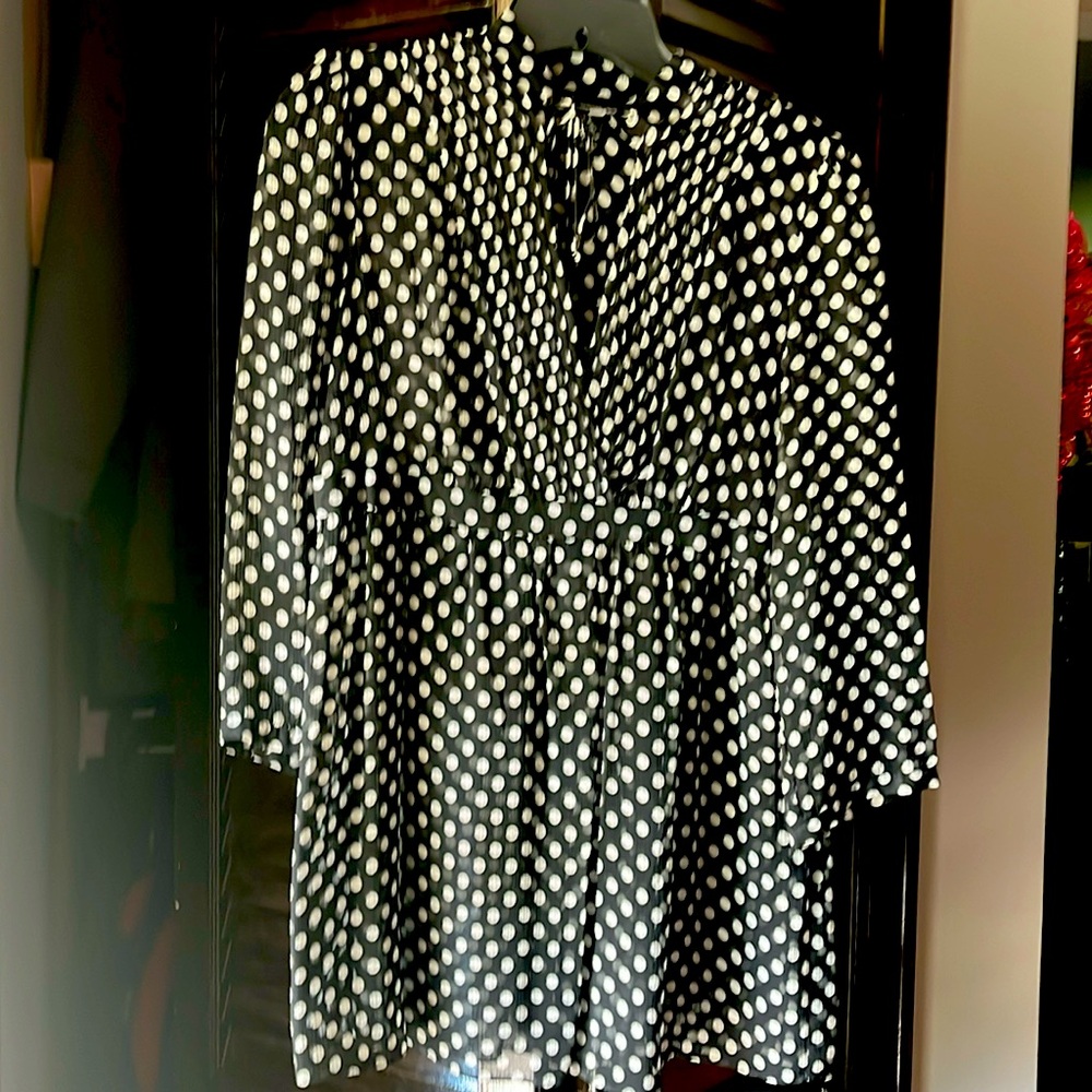 INC INTERNATIONAL POLKA DOT BLOUSE